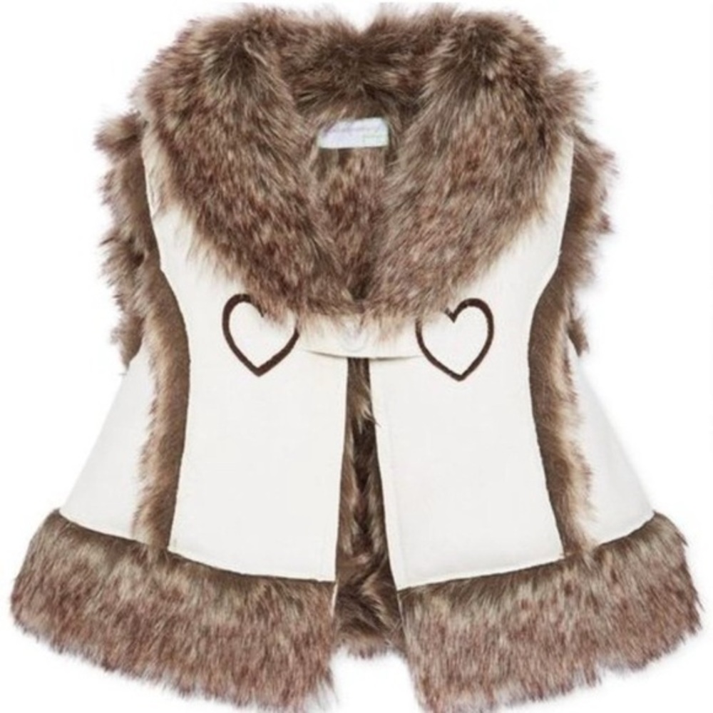 First Impressions Baby Girl Faux Fur Vest *6-9M
